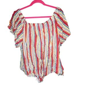 New Look Off the Shoulder Striped Top NWT